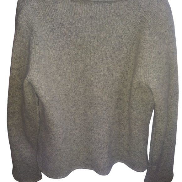 Covington Lambs Wool/Angora Rabbit Hair Light Gray Cropped Cardigan Sweater XL18 - Picture 2 of 5